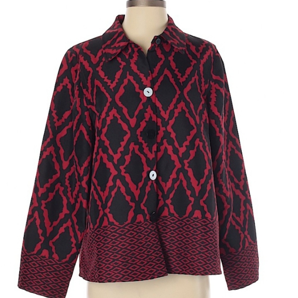 George Simonton Red & black diamond pattern top size small